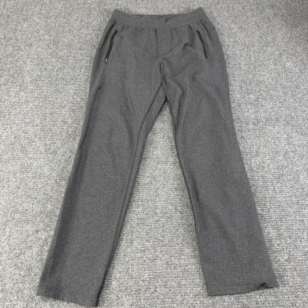 Lululemon Pants Mens Large Gray Knit Sweatpants Zip Pockets Elastic Waist Logo